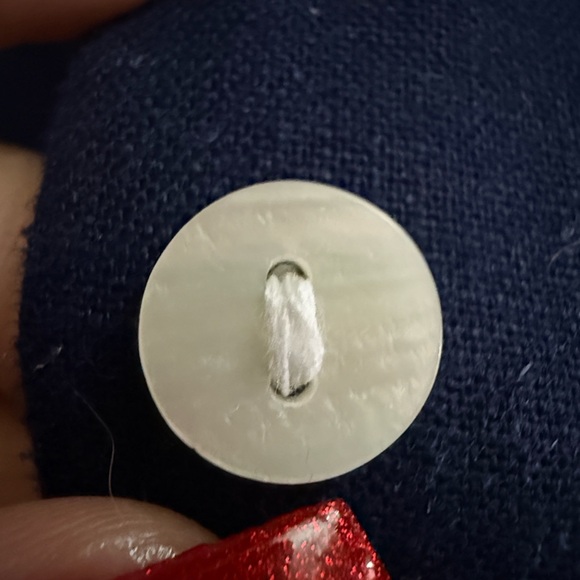 Christian Siriano Navy Blue cropped blazer Top with pearlescent buttons - Picture 4 of 7